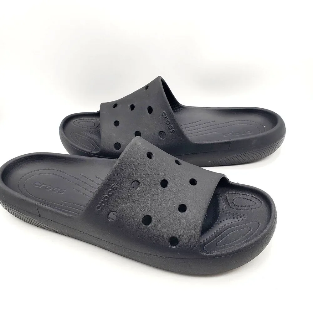 Crocs Saturday Slide V2 Men's Size 15 Black Sandals Slippers Rubber Water Shoes